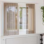 vidaXL Gordijnen voile met roedezakken 2 st lichtbruin, Huis en Inrichting, Stoffering | Gordijnen en Lamellen, Verzenden, Nieuw