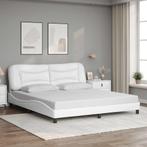 vidaXL Bedframe zonder matras Hvar kunstleer wit 180x200, Overige materialen, Eenpersoons, Verzenden, Wit