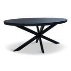 Ovale mango eettafel Akola 190x100cm naturel & zwart mango, Huis en Inrichting, Tafels | Eettafels, Overige materialen, Nieuw