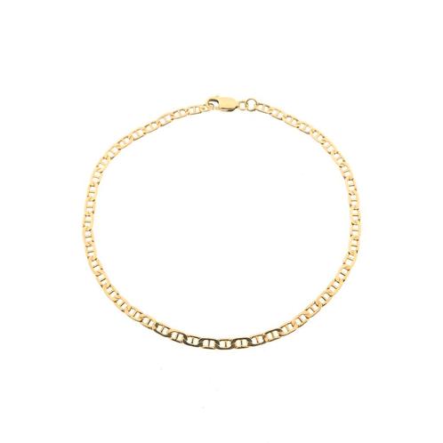 Gouden marine schakel armband | 22,5 cm (gouden armband), Sieraden, Tassen en Uiterlijk, Armbanden, Overige kleuren, Gebruikt