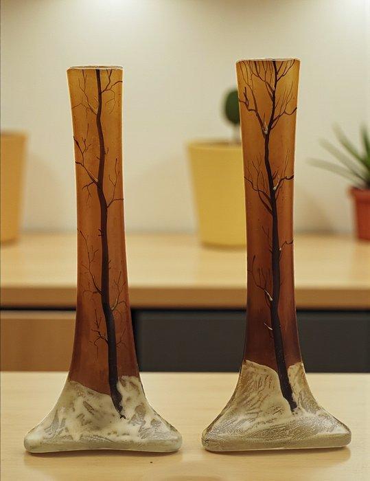 JEM - Vaas (2) - Glas, Antiek en Kunst, Antiek | Glas en Kristal