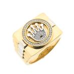Bicolor gouden Rolex president band ring met zirconia | H..., Sieraden, Tassen en Uiterlijk, Ringen, Gebruikt, Overige kleuren