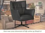 Leren draaifauteuil Lovely - Granada Black (zwart), Huis en Inrichting, Fauteuils, Nieuw, Ophalen of Verzenden, 75 tot 100 cm