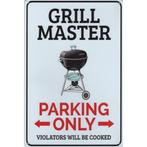 Wandbord -  Parking Only Grill Master, Nieuw, Ophalen of Verzenden