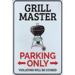 Wandbord -  Parking Only Grill Master, Huis en Inrichting, Nieuw, Ophalen of Verzenden