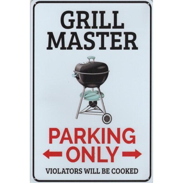 Wandbord -  Parking Only Grill Master, Huis en Inrichting, Woonaccessoires | Wanddecoraties, Nieuw, Ophalen of Verzenden