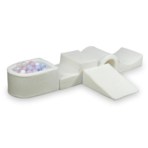 Foam speelset wit van teddy stof – zachte speelblokken vo., Kinderen en Baby's, Speelgoed | Educatief en Creatief, Nieuw, Ophalen of Verzenden