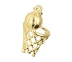 Gouden Basketbal met net ketting hanger, Verzenden, Nieuw