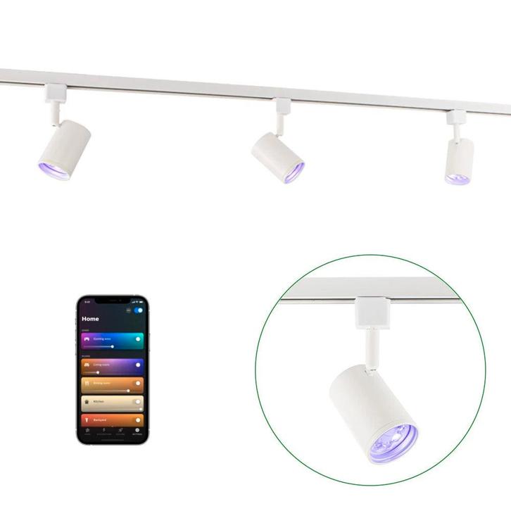 Smart Railsysteem 1-fase | Wit | 1 Meter | HUE compatible, Huis en Inrichting, Lampen | Plafondlampen, Nieuw, Ophalen of Verzenden