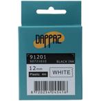 Dymo Compatible LetraTag 91201 Zwart op Wit 12 mm x 4 m, Verzenden, Nieuw, Dappaz