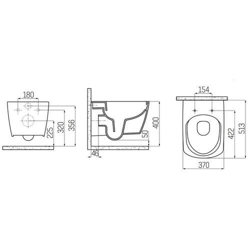 Wandcloset Boss & Wessing Flat Rim-off Met Bidet Keramiek, Doe-het-zelf en Verbouw, Sanitair, Ophalen of Verzenden