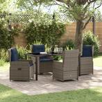vidaXL 5-delige Tuinset Grijs Poly Rattan, Tuin en Terras, Verzenden, Nieuw, Rotan, Tuinset