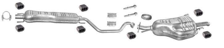 Complete uitlaat Einddemper + Middendemper Opel Zafira, Auto-onderdelen, Uitlaatsystemen, Nieuw, Verzenden