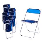 Klapstoel set van 6 Pornainen 74x46x47 cm donkerblauw [en.ca, Huis en Inrichting, Stoelen, Verzenden, Nieuw