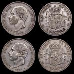 Spanje. Alfonso XII. 2 Pesetas 1879 / 1882 - Madrid (2, Postzegels en Munten