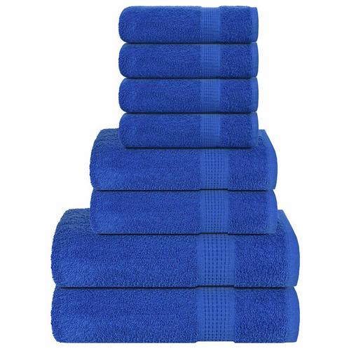 vidaXL 8-delige Handdoekenset 360 g/m² 100% katoen blauw, Huis en Inrichting, Badkamer | Badtextiel en Accessoires, Blauw, Nieuw