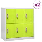 vidaXL Lockerkasten 2 st 90x45x92,5 cm staal lichtgrijs en, Huis en Inrichting, Verzenden, Nieuw
