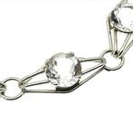 Zilveren armband gezet met zirconia stenen | 19 cm, Sieraden, Tassen en Uiterlijk, Gebruikt, Overige kleuren, Ophalen of Verzenden