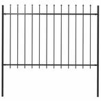 vidaXL Tuinhek met speren bovenkant 1,8 m staal zwart, Tuin en Terras, Schuttingen, Verzenden, Nieuw, IJzer, 1 tot 2 meter