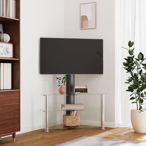 vidaXL Tv-standaard hoek 3-laags voor 32-70 inch zwart en, Huis en Inrichting, Kasten | Televisiemeubels, 25 tot 50 cm, Nieuw