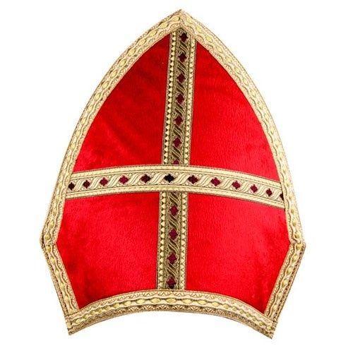 Sint kokermijter polyesterfluweel, Hobby en Vrije tijd, Feestartikelen, Feestartikel, Nieuw, Verzenden