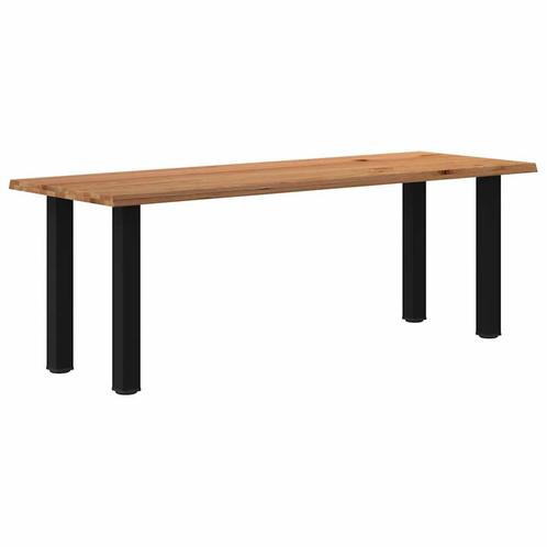 vidaXL Eettafel met natuurlijke rand 220x80x74 cm massief, Huis en Inrichting, Tafels | Eettafels, Nieuw, Verzenden