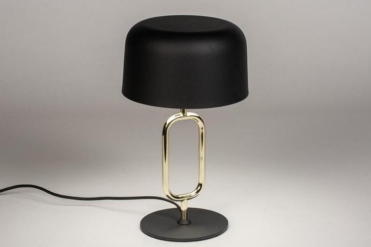 Rietveld Tafellampen - Zwart, Goud - Metaal, Huis en Inrichting, Lampen | Tafellampen, Verzenden