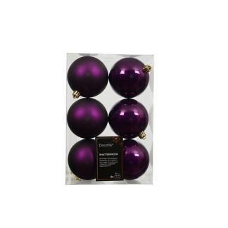 Kerstballen set | Decoris | Ø 8 cm | 6 stuks (Paars), Diversen, Kerst, Nieuw, Verzenden