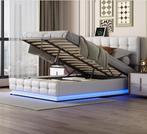Gestoffeerd Opbergbed met LED en Hydraulisch Systeem, Verzenden, Nieuw