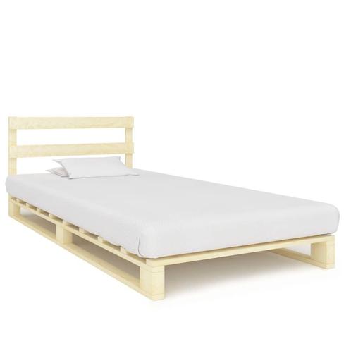 vidaXL Bedframe pallet massief grenenhout 100x200 cm, Huis en Inrichting, Slaapkamer | Bedden, 100 cm, 200 cm, Bruin, Eenpersoons