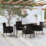 vidaXL 5-delige Tuinset zwart, Tuin en Terras, 4 zitplaatsen, Nieuw, Tuinset, Verzenden