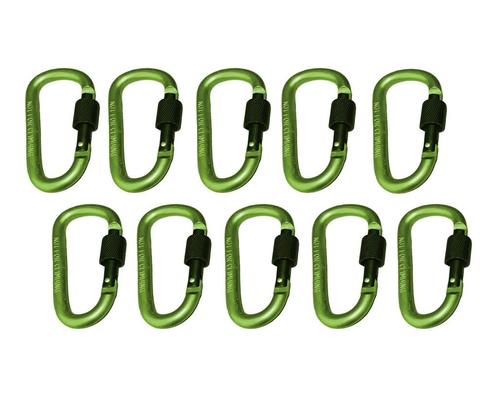 Set van 10 karabijnhaken, kleur 6: light green, 100 kg, Doe-het-zelf en Verbouw, Gereedschap | Handgereedschap, Nieuw, Ophalen of Verzenden