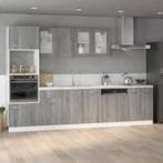 vidaXL Magnetronkast Lyon 60x57x207 cm bewerkt hout grijs, Huis en Inrichting, Verzenden, Nieuw, Grijs