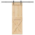 vidaXL Schuifdeur met beslag 70x210 cm massief grenenhout, Doe-het-zelf en Verbouw, Deuren en Horren, Verzenden, Nieuw