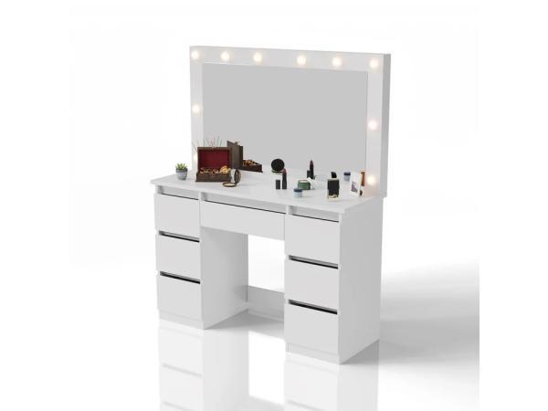 Veiling - Kaptafel / Schminktafel Lilia - Incl. LED en Lades, Huis en Inrichting, Tafels | Kaptafels, Nieuw