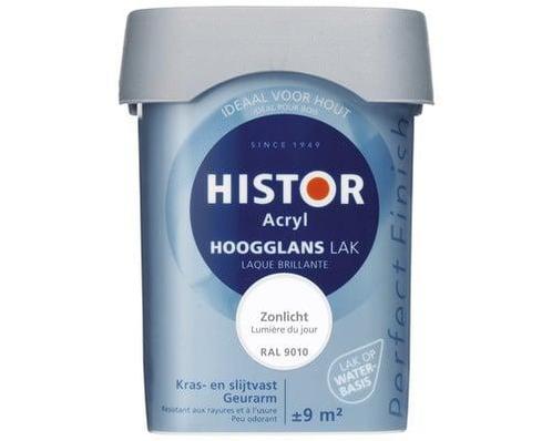 Histor Perfect Finish Acryl Hoogglans - Ivoor 6553 - 0,75, Doe-het-zelf en Verbouw, Verf, Beits en Lak, Verzenden