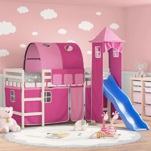 vidaXL Kinderhoogslaper met toren 80x200 cm massief, Huis en Inrichting, Slaapkamer | Bedden, 80 cm, 200 cm, Eenpersoons, Nieuw