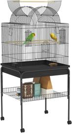 PawHut vogelkooi - met lade - voederbak en plank - zwart, Dieren en Toebehoren, Verzenden, Nieuw