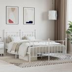 vidaXL Bedframe met hoofd- en voeteneinde metaal wit 140x200, Huis en Inrichting, Slaapkamer | Bedden, Verzenden, Wit, 140 cm