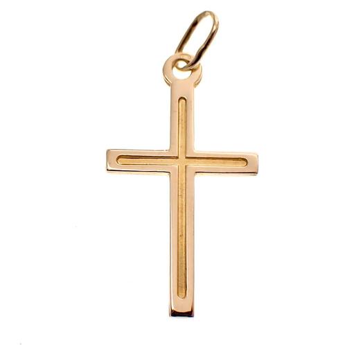 Gouden hanger van een kruis, Sieraden, Tassen en Uiterlijk, Kettinghangers, Goud, Gebruikt, Goud, Verzenden
