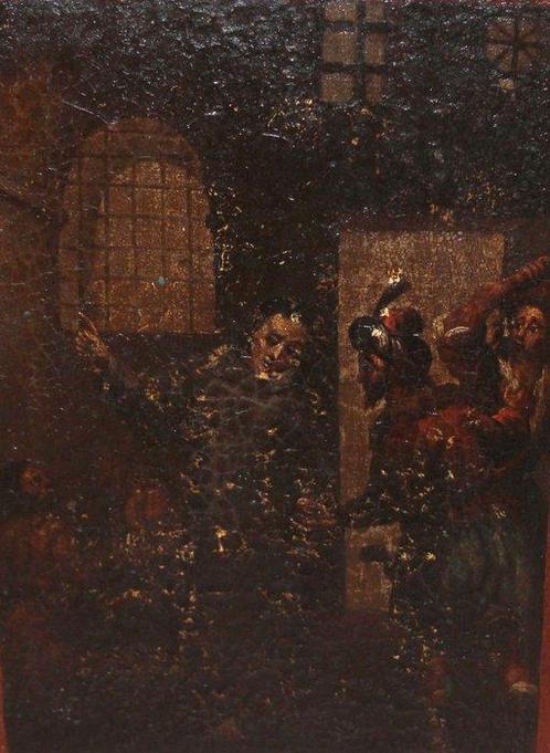 Spaanse school (XIX) - Dar de comer al hambriento y Visitar, Antiek en Kunst, Kunst | Schilderijen | Klassiek