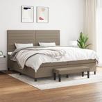 vidaXL Boxspring met matras stof taupe 200x200 cm, Verzenden, Overige maten, 200 cm, Stof