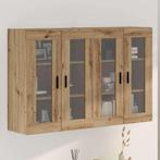 vidaXL Wandgemonteerde Kasten 2 pcs artisanaal eikenkleurig, Minder dan 50 cm, Verzenden, Nieuw, Minder dan 100 cm