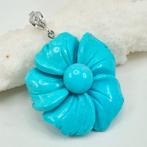 Turquoise - Zilver - Ketting met hanger - Natuurlijk turkse, Nieuw