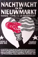 Poster over demonstratie bij de Nieuwmarkt (lijst optie), Verzenden, Nieuw, Overige onderwerpen, Met lijst