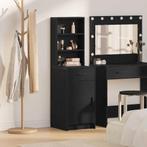 vidaXL buffetkast Zwart Eiken - 40x41x135 cm, Gemaakt van, Huis en Inrichting, Kasten | Buffetkasten, Minder dan 50 cm, Verzenden