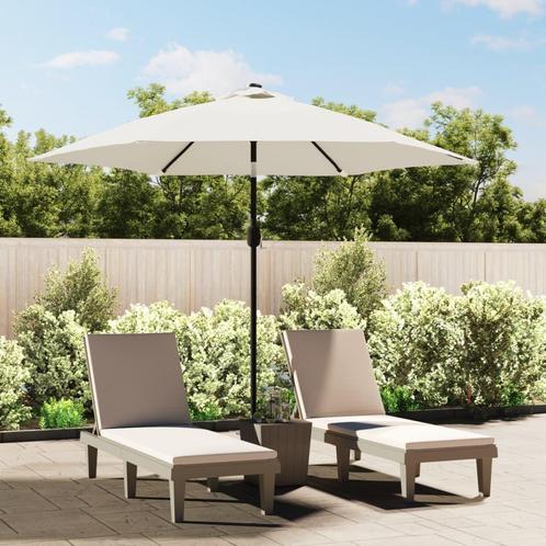 vidaXL Parasol met stalen paal 3 m zandwit, Tuin en Terras, Parasols, Nieuw, 3 tot 4 meter, Verzenden