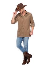 Western Blouse Bruin Heren, Kleding | Heren, Carnavalskleding en Feestkleding, Verzenden, Nieuw