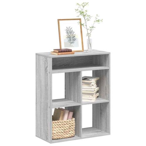 vidaXL Boekenkast 66x31x80 cm bewerkt hout grijs sonoma, Huis en Inrichting, Kasten | Boekenkasten, Nieuw, Overige houtsoorten