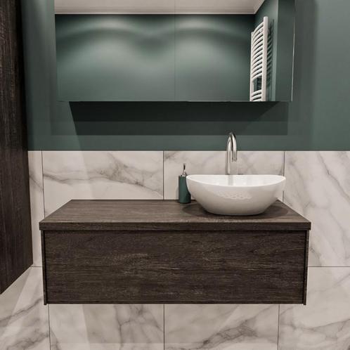Badkamermeubel BWS Madrid Dark Brown 100 cm met Topblad en, Doe-het-zelf en Verbouw, Sanitair, Bad, Nieuw, Ophalen of Verzenden